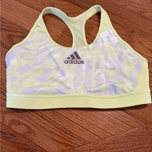 Adidas Yellow Sports Bra with Racerback Design